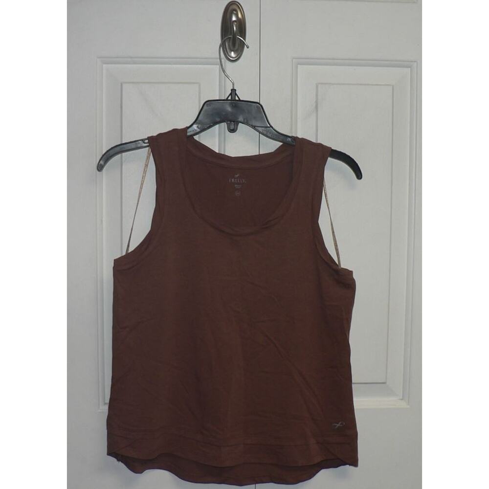 Freely Women's Sleeveless Scoop Twist Neck Double Hem Tank in Brown‎ XS $25